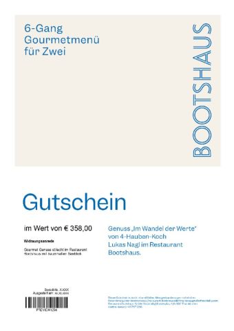 Restaurant Bootshaus  6-Gang Gourmetmenü für Zwei