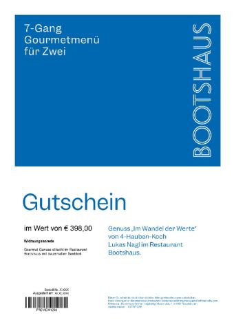 Restaurant Bootshaus 7-Gang Gourmetmenü für Zwei